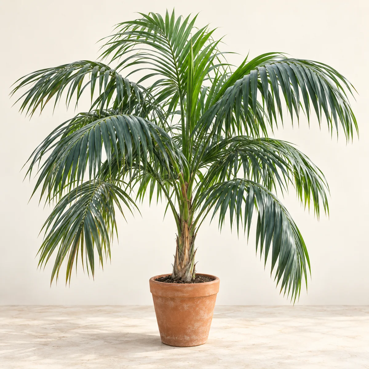 Imagen generada con IA de Kentia (Howea forsteriana), basada en fotografía de referencia