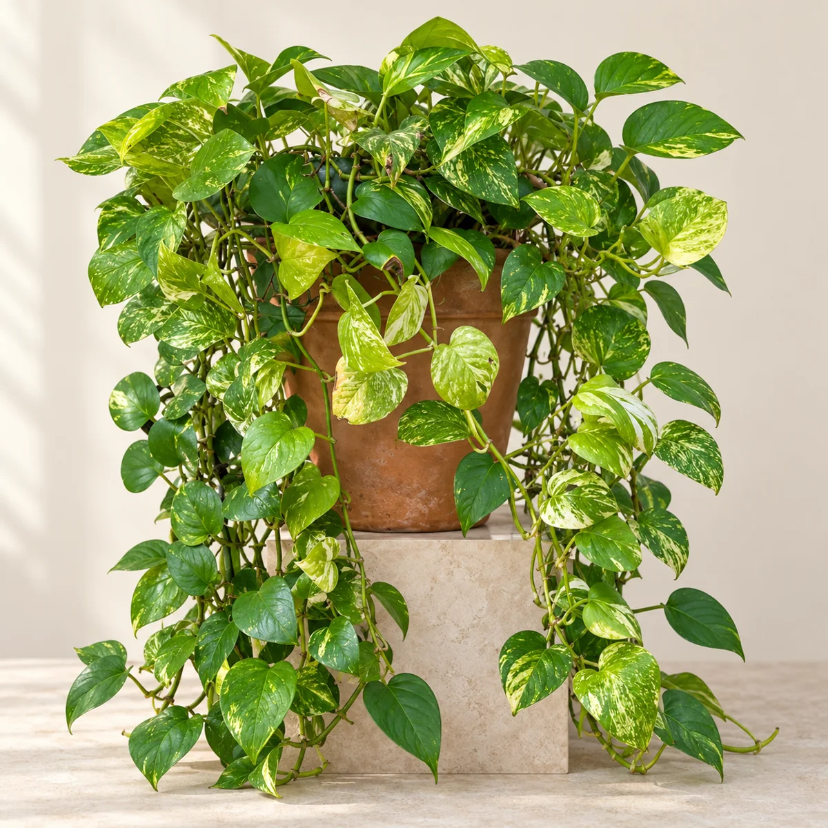 Imagen generada con IA de Poto (Epipremnum aureum), basada en fotografía de referencia